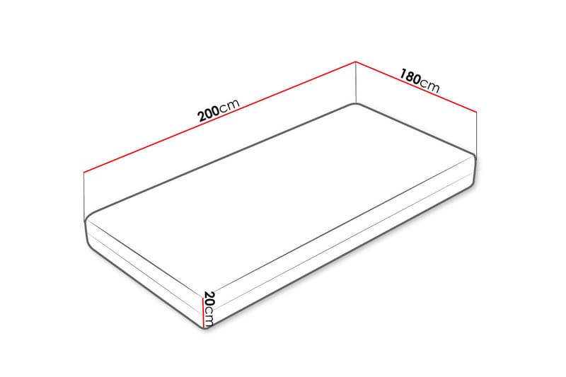 Patja Mebane Hard 180x200 cm - Valkoinen - Huonekalut - Sänky - Patja - Petauspatja & sijauspatja