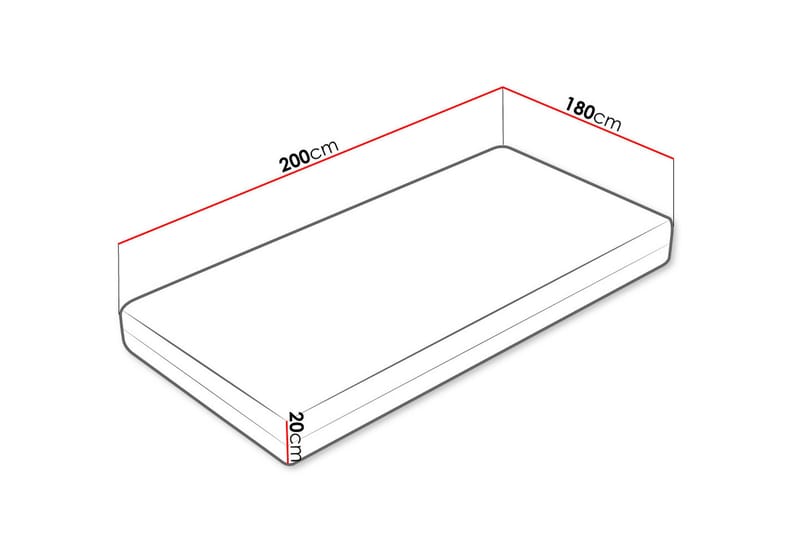 Patja Mebane Hard 180x200 cm - Valkoinen - Huonekalut - Sänky - Patja - Petauspatja & sijauspatja