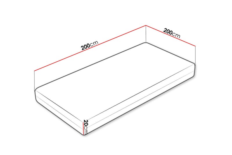 Patja Mebane Hard 200x200 cm - Valkoinen - Huonekalut - Sänky - Patja - Petauspatja & sijauspatja