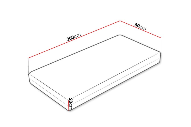 Patja Mebane Hard 80x200 cm - Valkoinen - Petauspatja & sijauspatja