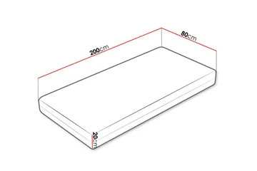Patja Mebane Hard 80x200 cm - Valkoinen - Huonekalut - Sänky - Patja - Petauspatja & sijauspatja