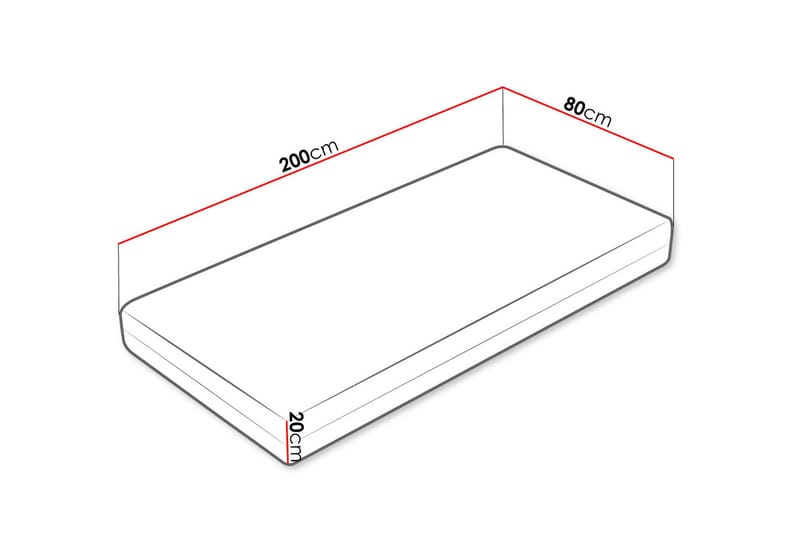 Patja Mebane Hard 80x200 cm - Valkoinen - Huonekalut - Sänky - Patja - Petauspatja & sijauspatja