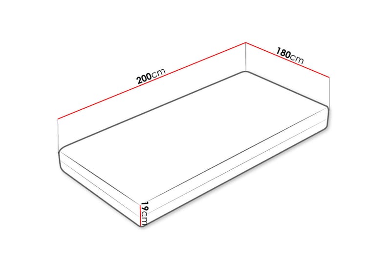 Patja Redinha 120x200 cm - Valkoinen - Huonekalut - Sänky - Patja - Petauspatja & sijauspatja