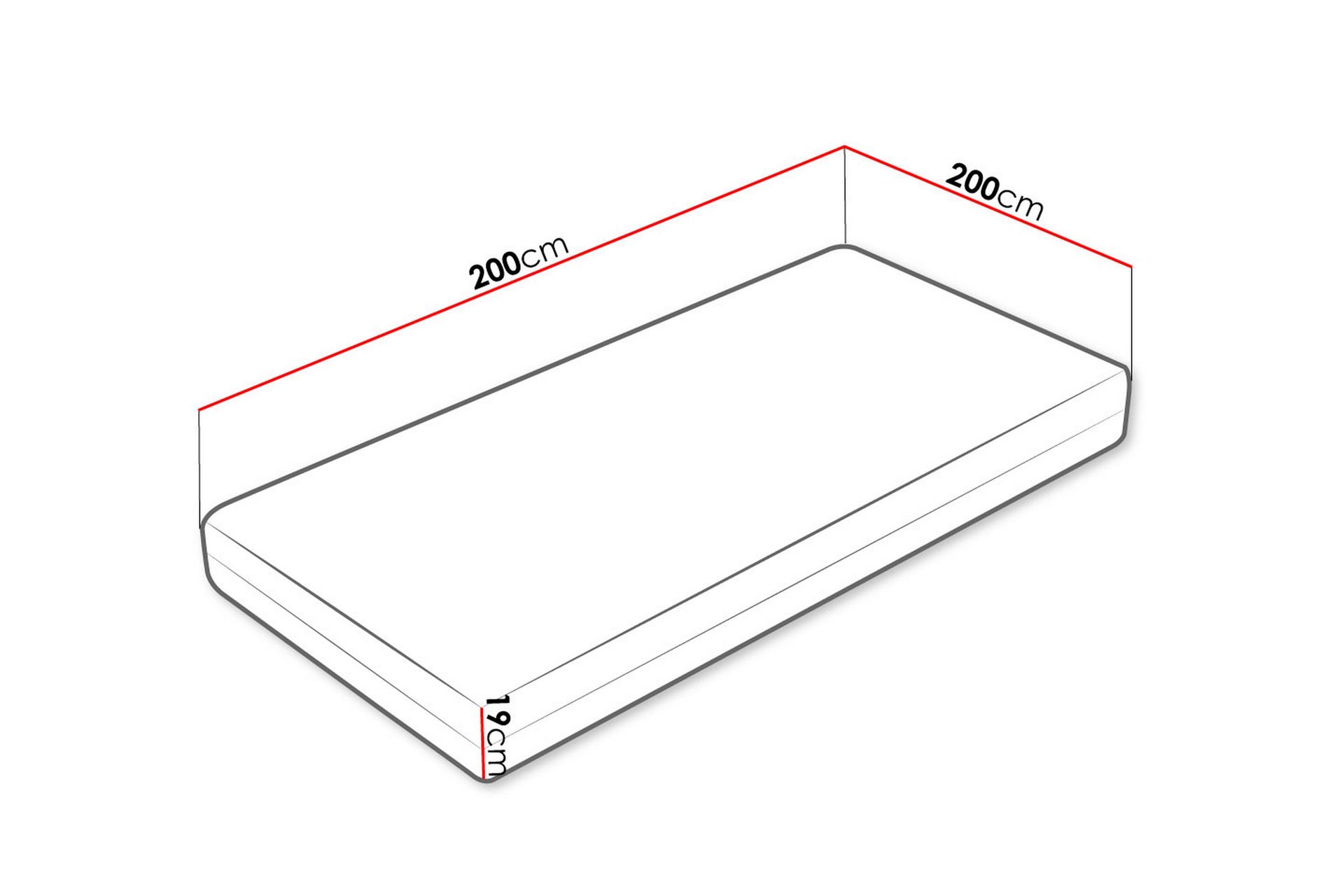 Patja Redinha 200x200 cm - Valkoinen - Huonekalut - Sänky - Patja - Petauspatja & sijauspatja