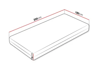 Solklint Jousipatja 180x200 cm - Valkoinen - Huonekalut - Sänky - Patja - Joustinpatjat