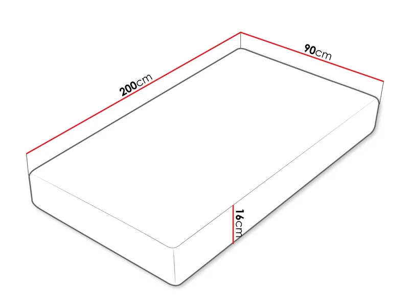 Tarvik-vaahtomuovipatja 90x200 cm - Valkoinen - Huonekalut - Sänky - Patja - Vaahtomuovipatja
