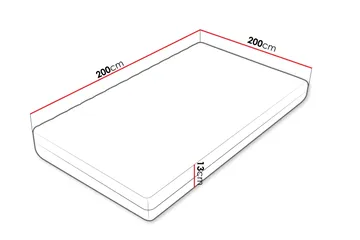 Unona Foam Patja 200x200 cm - Sininen - Huonekalut - Sänky - Patja - Vaahtomuovipatja