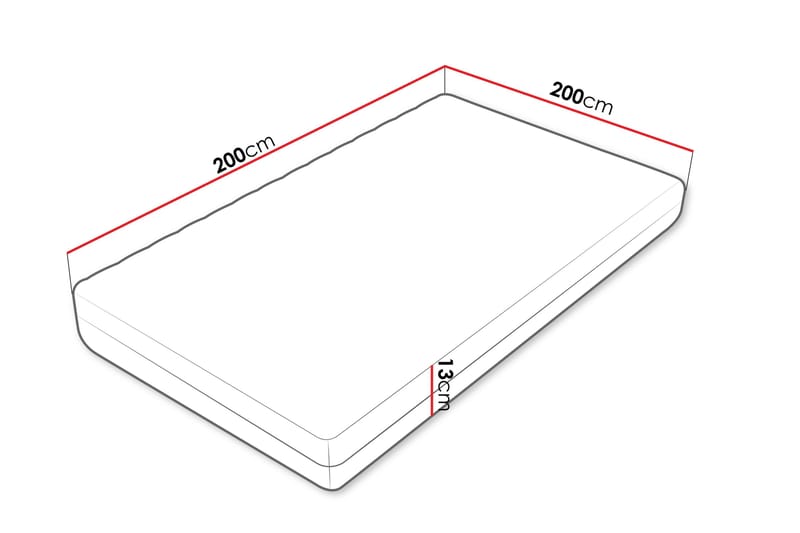 Unona Foam Patja 200x200 cm - Sininen - Huonekalut - Sänky - Patja - Vaahtomuovipatja