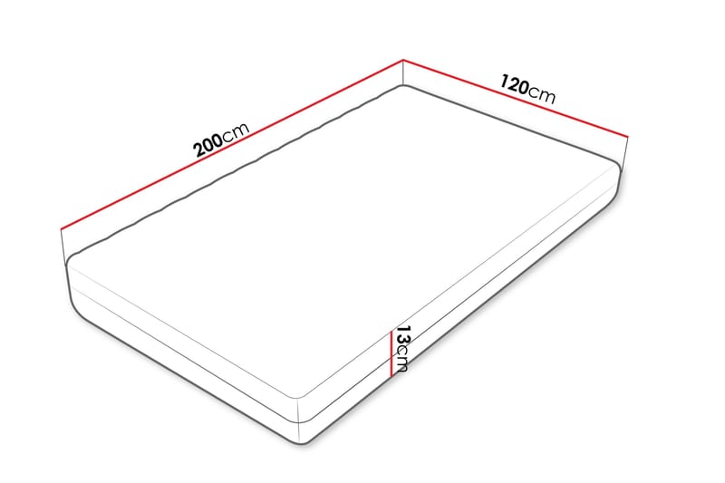 Unona Foam Patja 200x120 cm - Huonekalut - Sänky - Patja - Vaahtomuovipatja