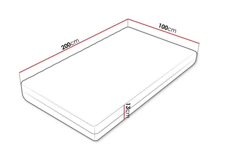 Unona Foam Patja 200x100 cm - Huonekalut - Sänky - Patja - Vaahtomuovipatja