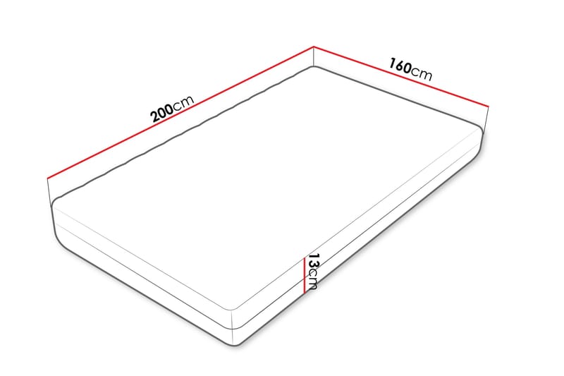 Unona Foam Patja 200x160 cm - Beige - Huonekalut - Sänky - Patja - Vaahtomuovipatja
