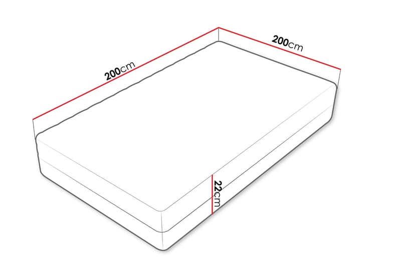 Unona Foam Patja 200x200 cm - Huonekalut - Sänky - Patja - Vaahtomuovipatja