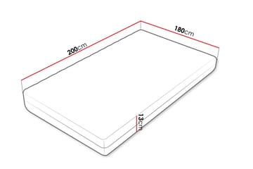 Unona Foam Patja 200x180 cm - Huonekalut - Sänky - Patja - Vaahtomuovipatja