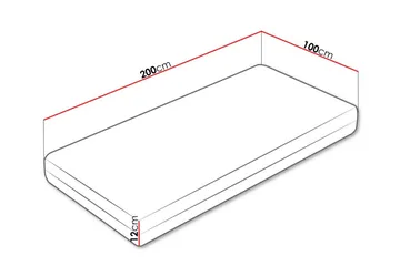 Vaahtomuovipatja Derry 100x200 cm - Huonekalut - Sänky - Patja - Vaahtomuovipatja