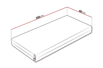 Vaahtomuovipatja Derry 80x200 cm - Huonekalut - Sänky - Patja - Vaahtomuovipatja