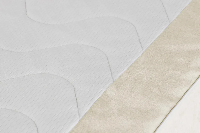 Princess sänkypaketti – jenkkisänky 180x200 cm kangasta sängynpäädyllä + petauspatja jäykkyysasteella Medium - Beige - Huonekalut - Sänky - Jenkkisängyt