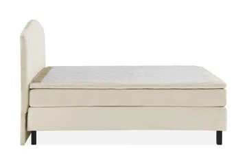 Princess sänkypaketti – jenkkisänky 180x200 cm kangasta sängynpäädyllä + petauspatja jäykkyysasteella Medium - Beige - Huonekalut - Sänky - Jenkkisängyt