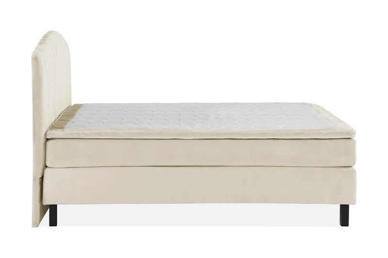 Princess sänkypaketti – jenkkisänky 180x200 cm kangasta sängynpäädyllä + petauspatja jäykkyysasteella Medium - Beige - Huonekalut - Sänky - Jenkkisängyt