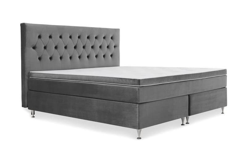 Royal Velvet -jenkkisänky 210 × 210 cm - Tummanharmaa - Huonekalut - Sänky - Jenkkisängyt