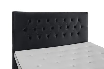 Royal Velvet -täydellinen sänkypaketti 160 x 200 cm - Musta, korkeat hopeanväriset jalat - Huonekalut - Sänky - Jenkkisängyt