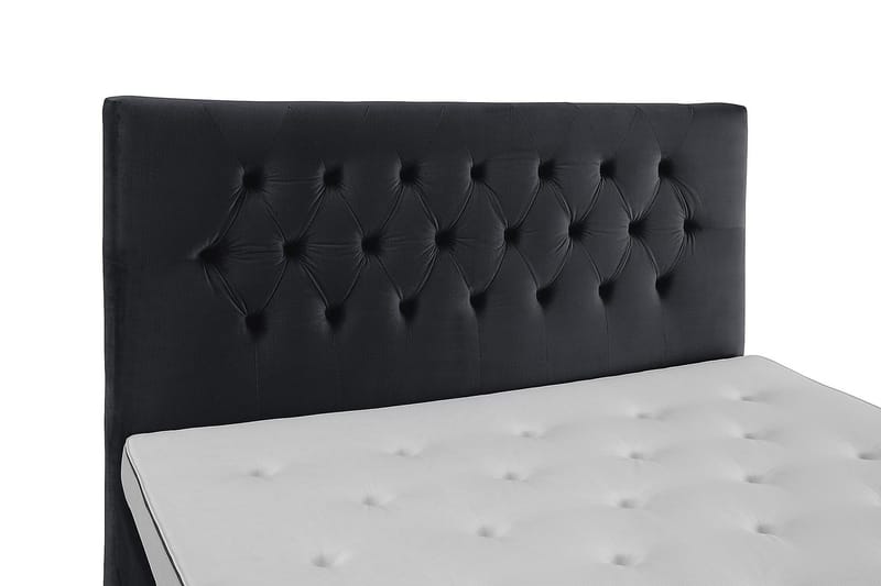Royal Velvet -täydellinen sänkypaketti 160 x 200 cm - Musta, korkeat hopeanväriset jalat - Huonekalut - Sänky - Jenkkisängyt