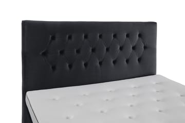 Royal Velvet täydellinen sänkypaketti 160x200 cm - Musta, sorvatut jalat - Huonekalut - Sänky - Jenkkisängyt