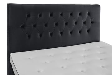 Royal Velvet -täydellinen sänkypaketti 180 x 200 cm - Musta, sorvatut jalat - Huonekalut - Sänky - Jenkkisängyt