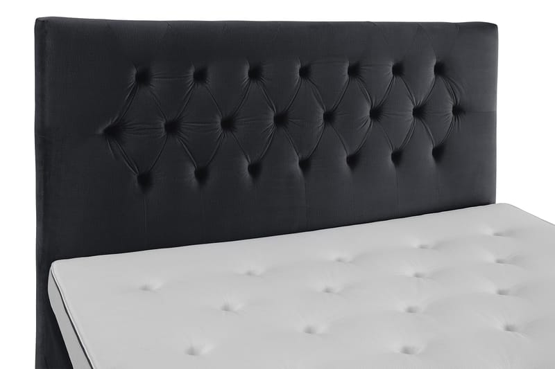 Royal Velvet -täydellinen sänkypaketti 180 x 200 cm - Musta, sorvatut jalat - Huonekalut - Sänky - Jenkkisängyt