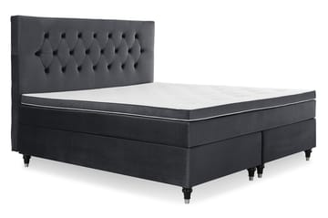 Royal Velvet -täydellinen sänkypaketti 180 x 200 cm - Musta, sorvatut jalat - Huonekalut - Sänky - Jenkkisängyt