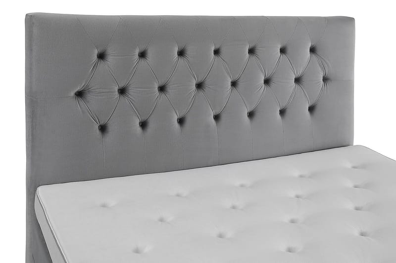 Royal Velvet -täydellinen sänkypaketti 180 x 200 cm - Vaaleanharmaa, korkeat hopeanväriset jalat - Huonekalut - Sänky - Jenkkisängyt