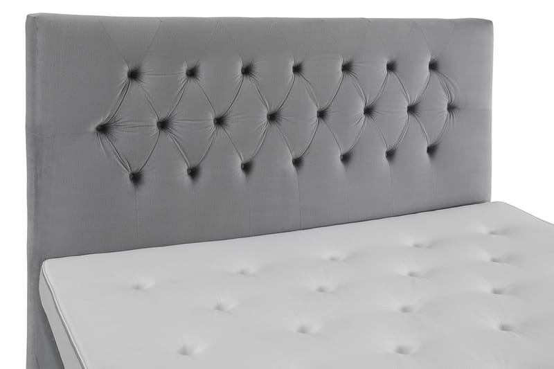 Royal Velvet -täydellinen sänkypaketti 180 x 200 cm - Vaaleanharmaa, matalat ruusukullanväriset jalat - Huonekalut - Sänky - Jenkkisängyt