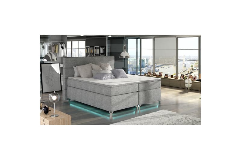 Runkopatja Eltap Amadeo LED-valoilla - Sawana 21, Harmaa, 180x200 cm - Huonekalut - Sänky - Jenkkisängyt