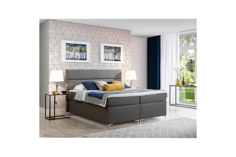 Runkopatja Eltap Amadeo - Soft 29, Harmaa, 180x200 cm - Huonekalut - Sänky - Sängyt säilytystilalla