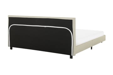 Albi kaksoissänky 180x200 cm kangasta sängynpäädyllä - Beige - Huonekalut - Sänky - Sänkykehikot & sängynrungot