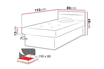 Berta Runkosänky 192x80x68 cm - Huonekalut - Sänky - Yhden hengen sängyt