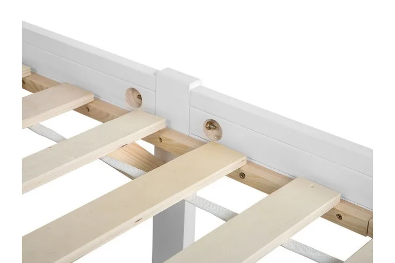 Florac Parivuode puu 140 x 200 cm Valkoinen - Huonekalut - Sänky - Sänkykehikot & sängynrungot