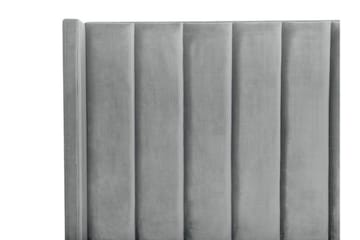 Krukö parisänky 160x200 cm samettia sängynpäädyllä - Harmaa - Huonekalut - Sänky - Sänkykehikot & sängynrungot
