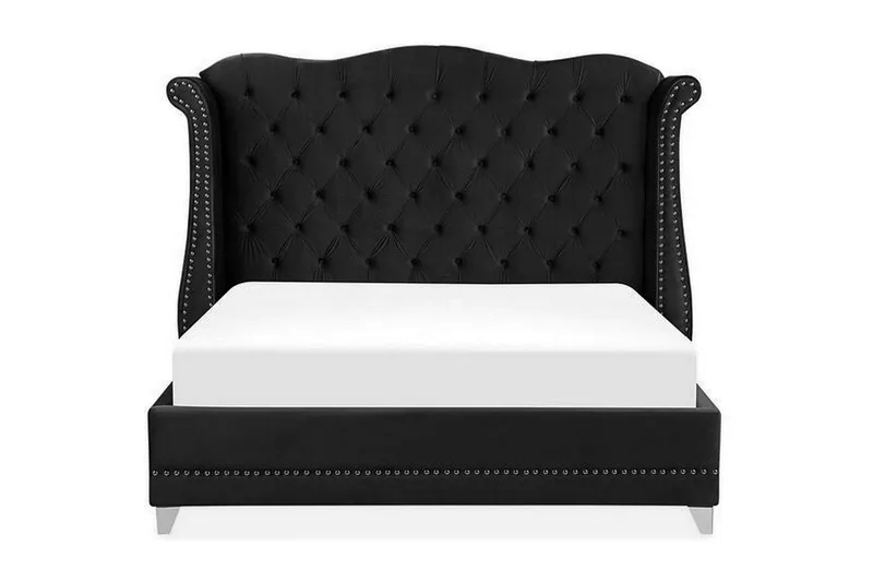 Parivuode 160 x 200 cm Sametti Musta AYETTE, undefined