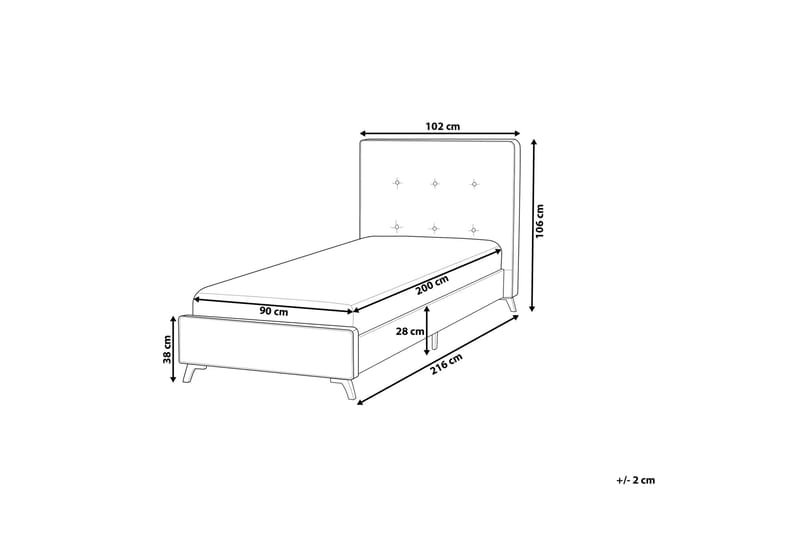 Parivuode Ambassador 90x200 cm - Beige - Huonekalut - Sänky - Runkopatjasängyt