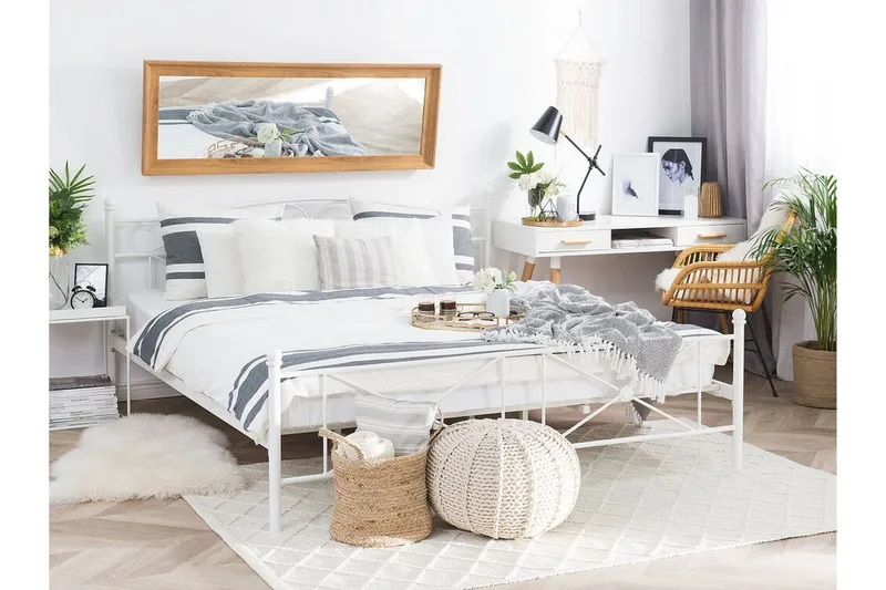Parivuode Askersred 140x200 cm - Valkoinen - Huonekalut - Sänky - Runkopatjasängyt