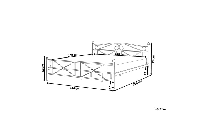 Parivuode Askersred 140x200 cm - Valkoinen - Huonekalut - Sänky - Runkopatjasängyt