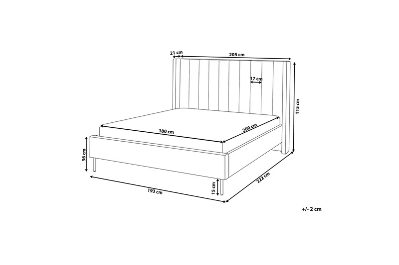 Parivuode Barkerud 180x200 cm - Harmaa - Huonekalut - Sänky - Runkopatjasängyt