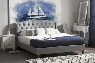Parivuode Bordeaux 140x200 cm - Harmaa - Huonekalut - Sänky - Runkopatjasängyt