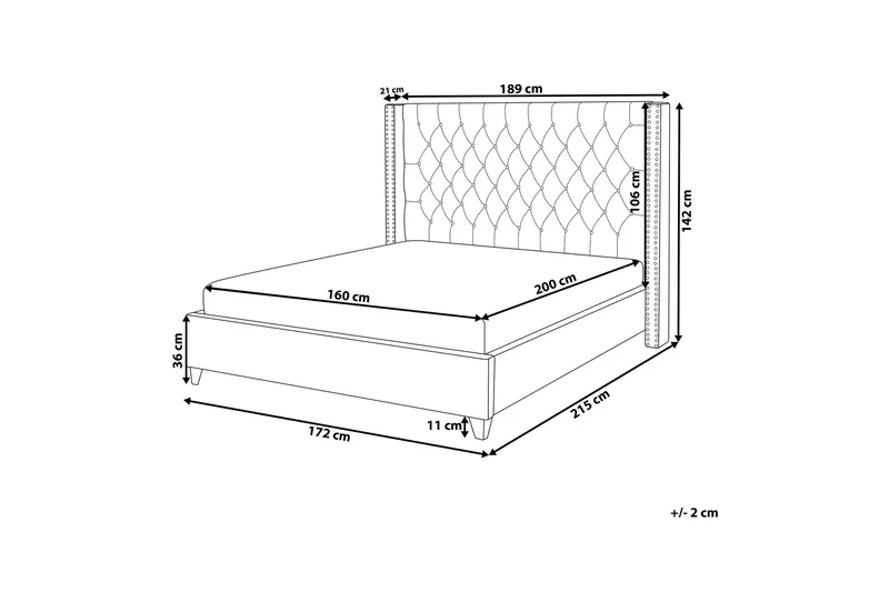 Parivuode Lubbon 160x200 cm - Beige - Huonekalut - Sänky - Runkopatjasängyt