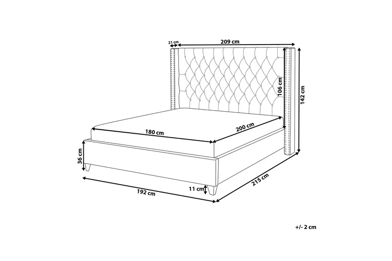 Parivuode Lubbon 180x200 cm - Huonekalut - Sänky - Runkopatjasängyt