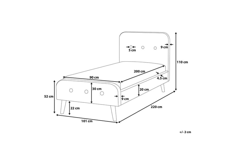 Parivuode Rennes 90x200 cm - Beige - Huonekalut - Sänky - Runkopatjasängyt