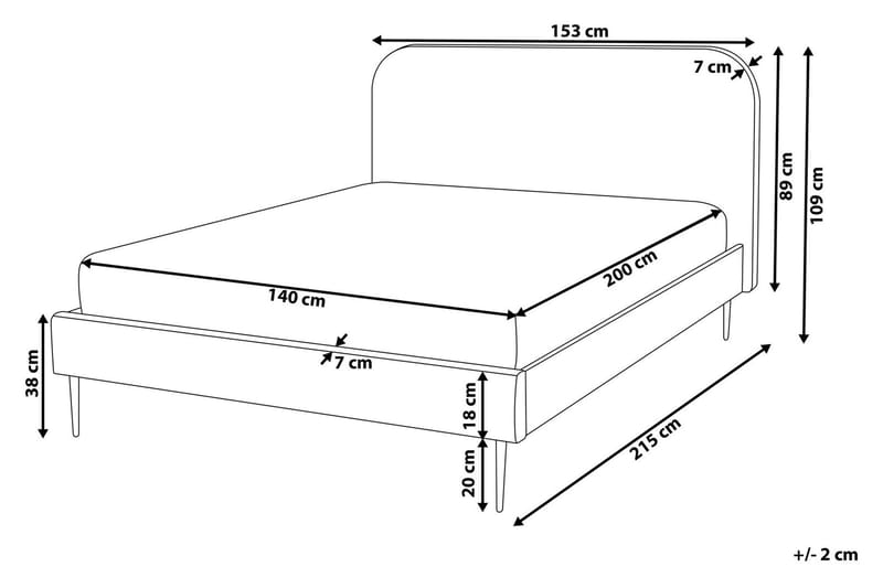Parivuode Villeuif 140x200 cm - Keltainen - Huonekalut - Sänky - Runkopatjasängyt