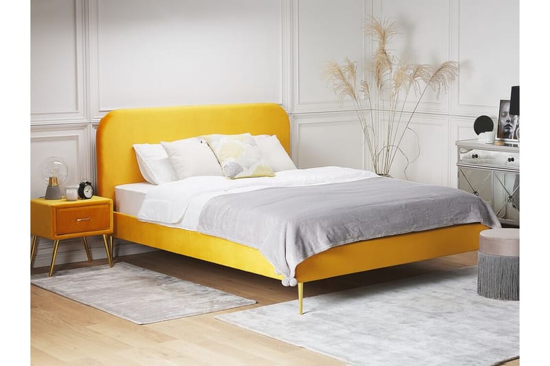 Parivuode Villeuif 180x200 cm - Keltainen - Huonekalut - Sänky - Runkopatjasängyt