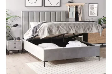 Runkosänky Barbonne 160x200 cm säilytystila - Sametti/Harmaa - Huonekalut - Sänky - Sänkykehikot & sängynrungot