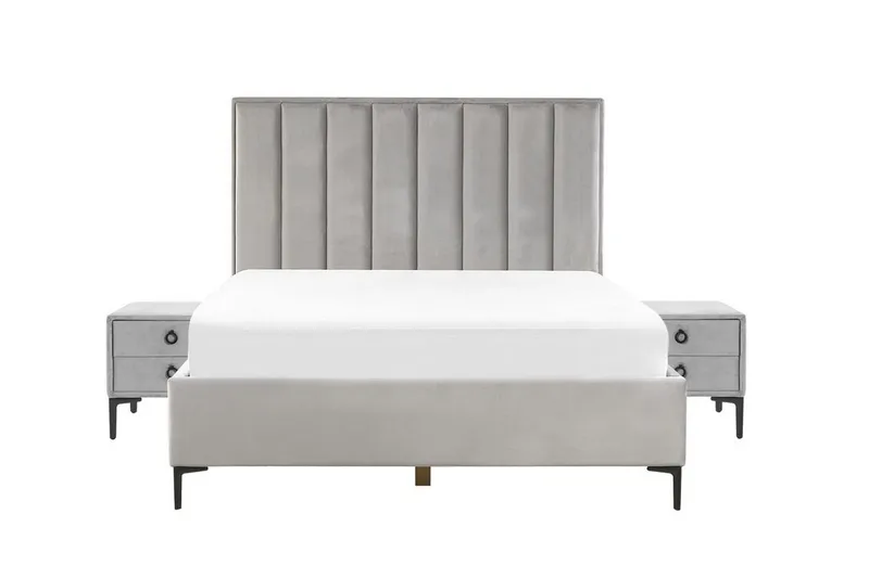 Runkosänky Barbonne 160x200 cm, Sametti/Harmaa
